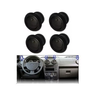Kit 4 Difusor de Ar Central e Lateral Fiesta PRETO