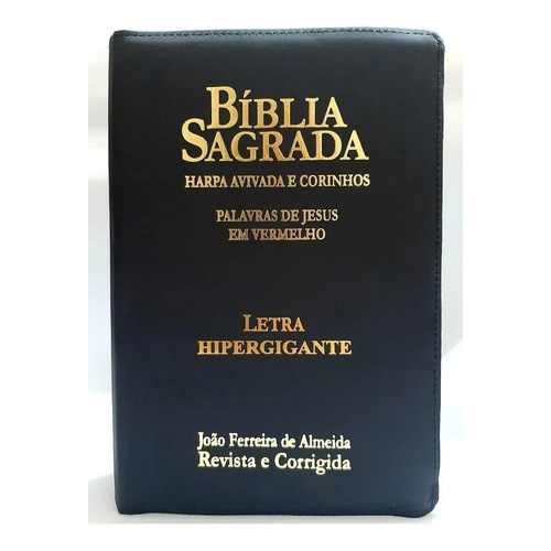 Bíblia Sagrada Letra Hiper Gigante Ziper E Harpa + Índice | Shopee Brasil