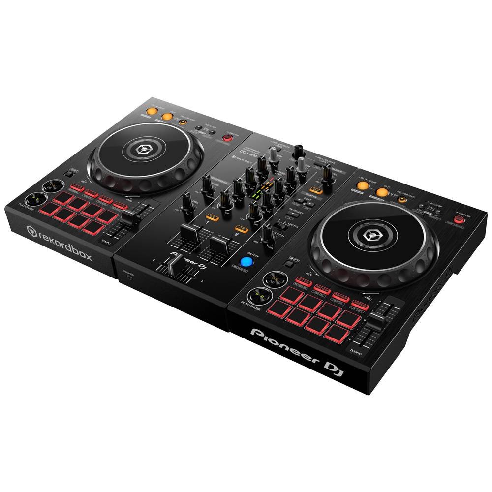 Controlador DJ Pioneer DDJ-400 preto da 2 canais