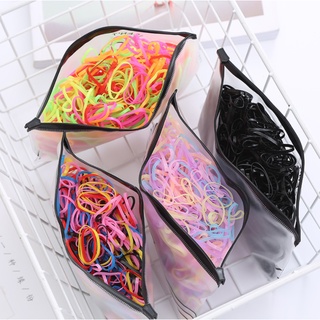 500 Peças Bolsa Elástico De Cabelo Feminino Descartável Multicolorido