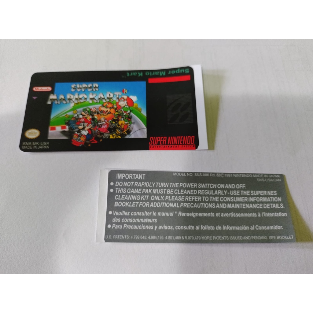 2 pares de label adesiva frente e verso para super nintendo snes ...
