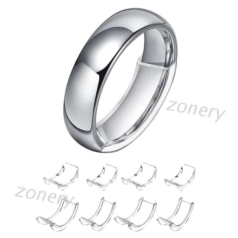 Zon 8 Tamanhos Anel Invisível Silicone Transparente Ajustador Re @ @ Dizer Anéis Largos Redutor
