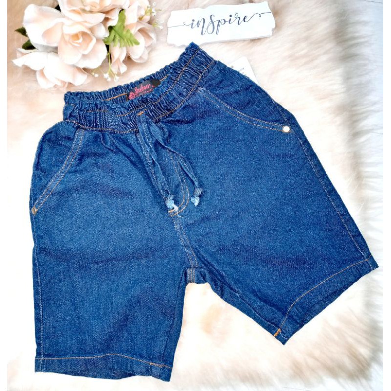 Bermuda jeans infantil com elastico store na cintura