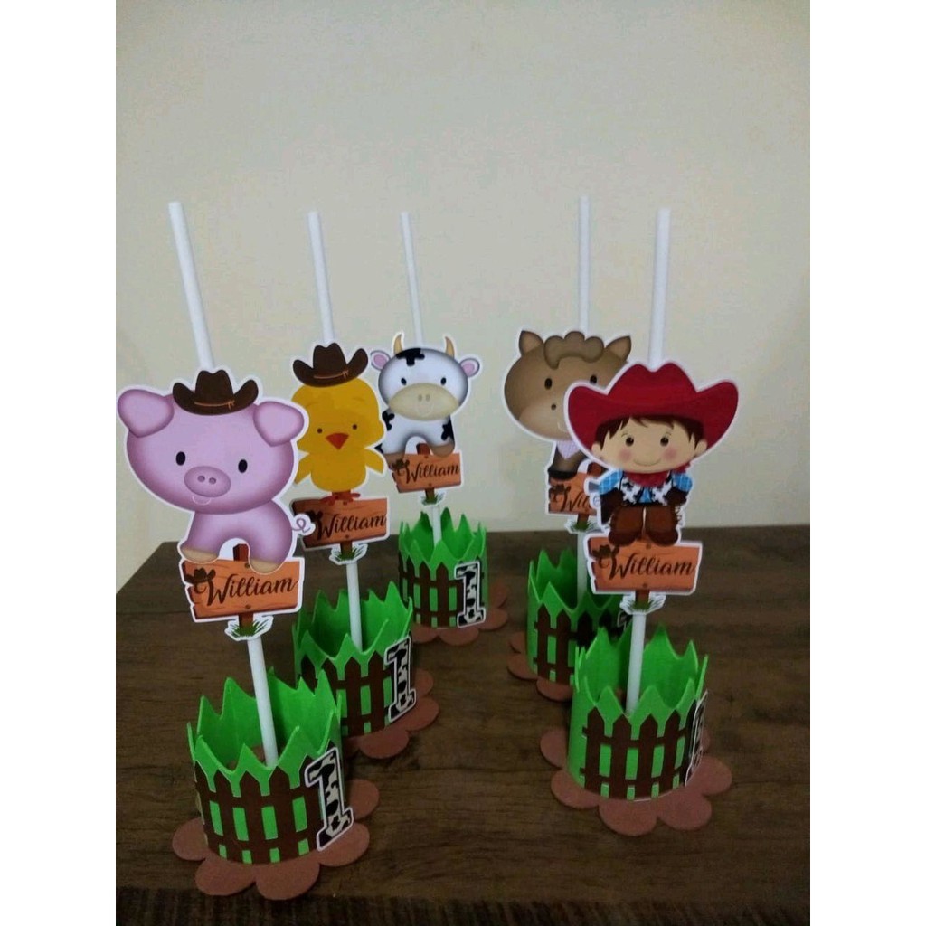 centro de mesa fazendinha tema fazendinha papelaria personalizada ...