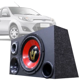 Caixa Trio Som Automotivo Trio Completa Subwoofer Ford Fiesta New Fiesta