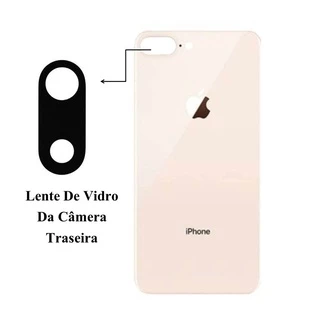 Tampa Vidro Traseiro C/ Furo Maior E Lente De Vidro Compatível Iphone 8 Plus Rosê Gold