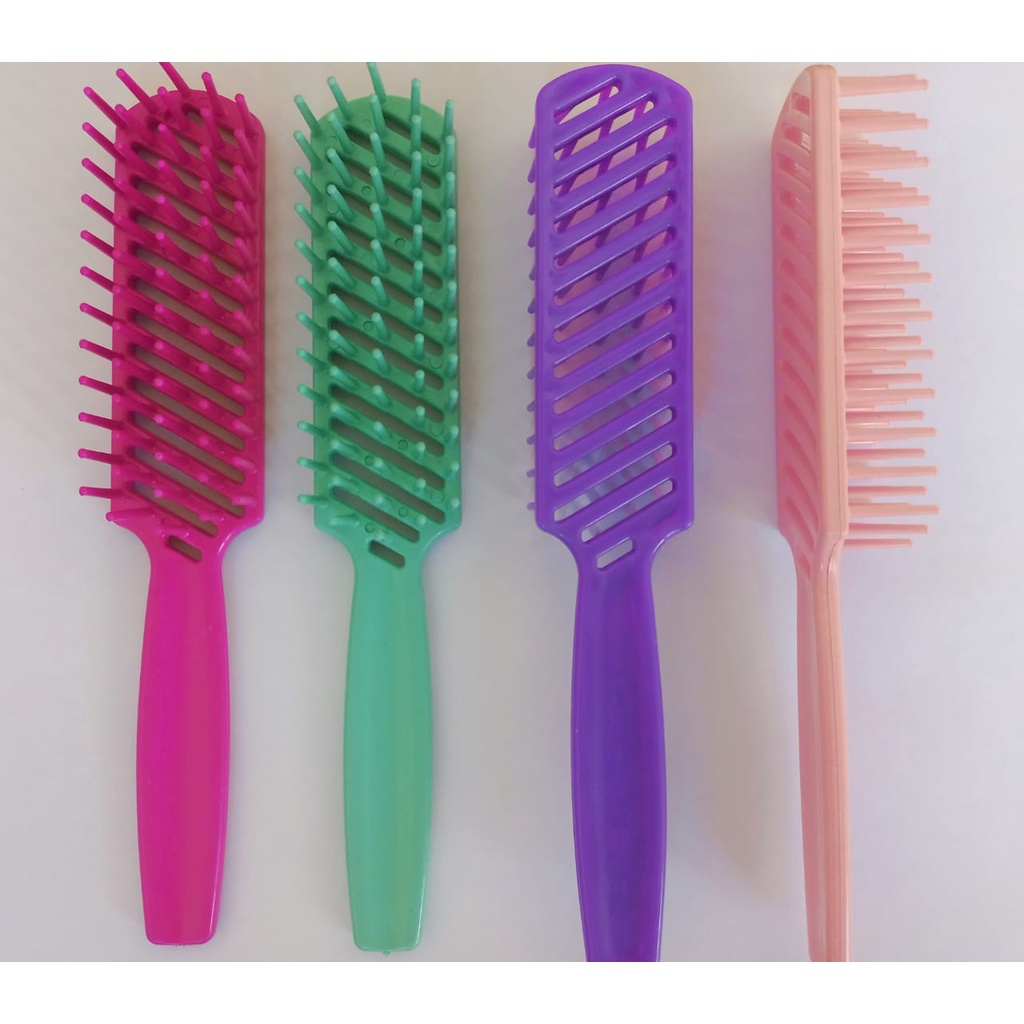 Pente Escova Colorida Jacaré Desembaraçador Cabelos Cacheados | Shopee ...