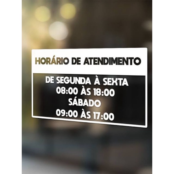 Adesivo Vinil Plotter Horário de Atendimento Personalizado Shopee