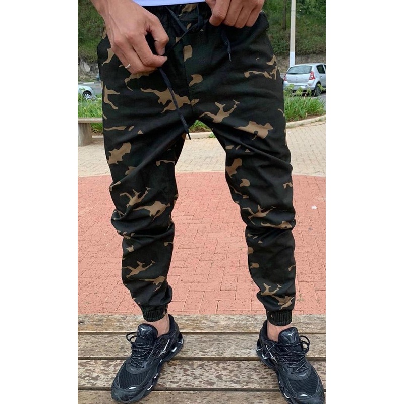 Calça camuflada best sale jogger masculina