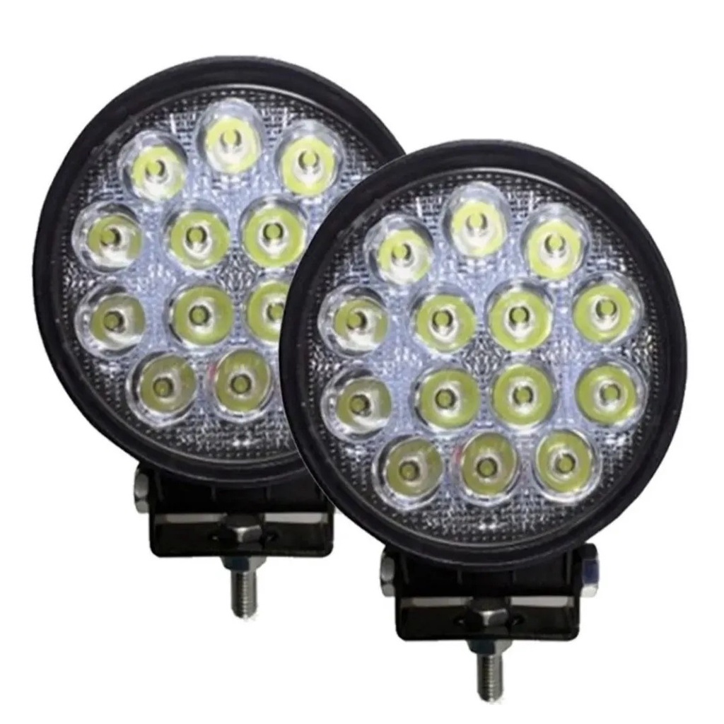 Farol De Milha Led 42w Redondo Universal Longo Alcance Top | Shopee Brasil