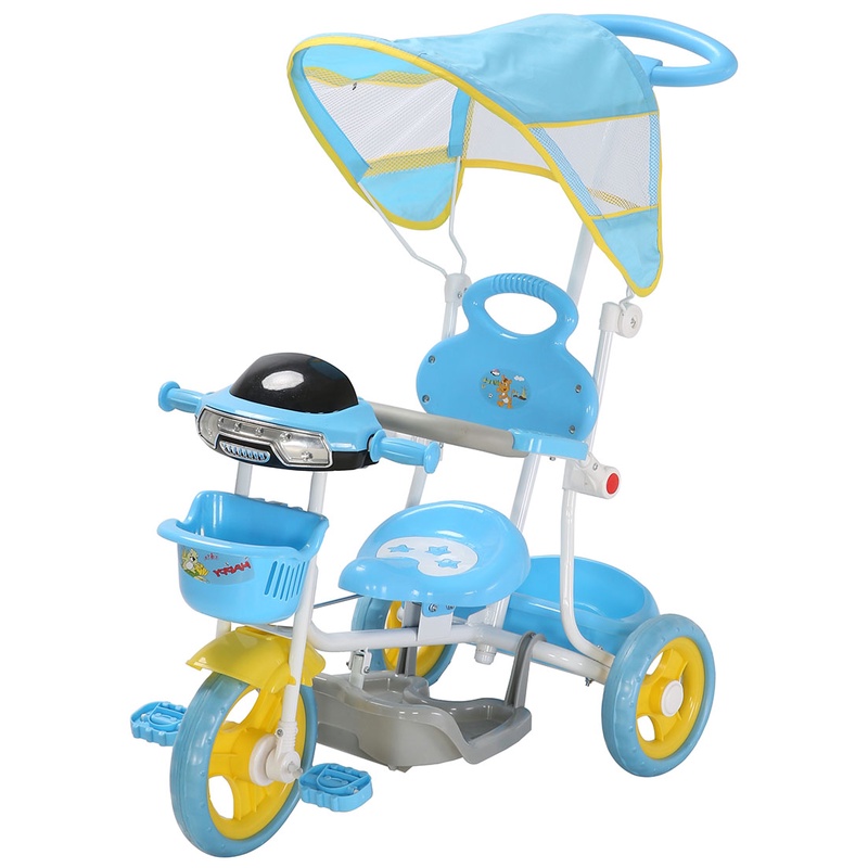 Triciclo Infantil Meninas Gatinha Som Luz 2 Em 1 Com Pedal