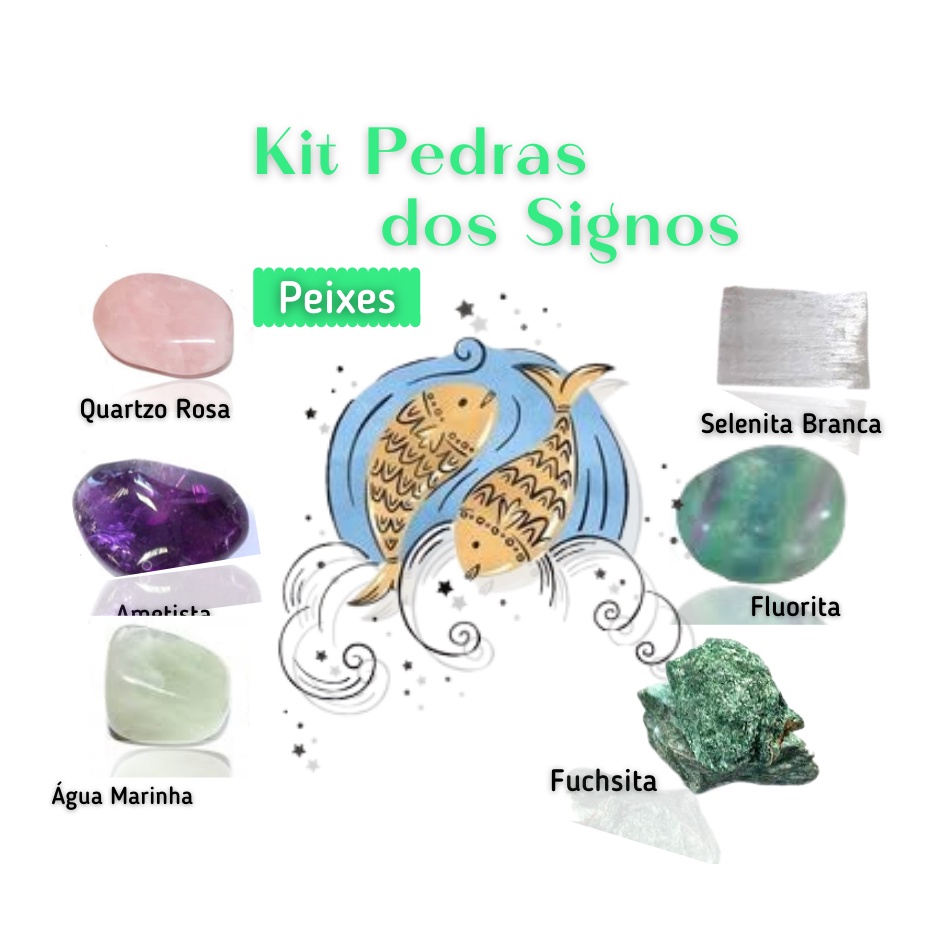Pedras do Signo de Peixes - Pedras Naturais do Zodíaco | Shopee Brasil