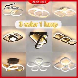 (3 cores em 1 luz) Luminária De Teto Led Decoracao Minimalista Moderna Pendente Lustre Plafon para Sala Quarto Cozinha Ceiling Light AA41
