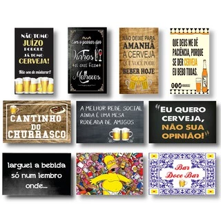 Kit 10 Placas Quadros Decorativos Para Churrasqueira