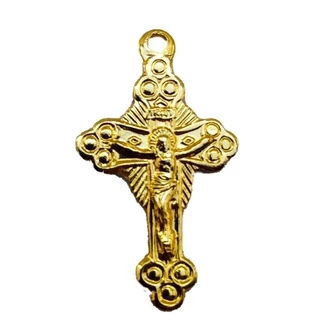 Kit 10 Crucifixos Dourados ou Prata Para Fazer Mini Terços pingente ou 10 pombos da paz pingente