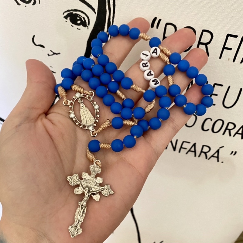 TERÇO PERSONALIZADO DE NOSSA SENHORA APARECIDA ( escolha a cor e o nome) LEIA A DESCRIÇÃO