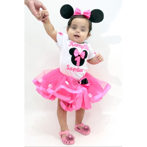 Roupa da minnie rosa sale para aniversario de 1 ano