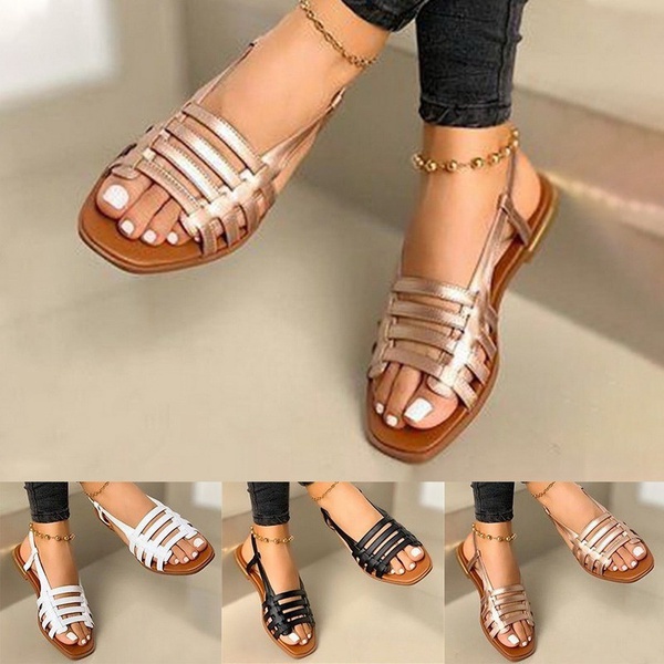 2022 Mulheres Sandálias Da Moda Verão Escavar Sapatos Dedo Aberto