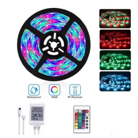 Fita Led 5m Ultra Rgb 3528 Prova D'agua + Controle + Fonte