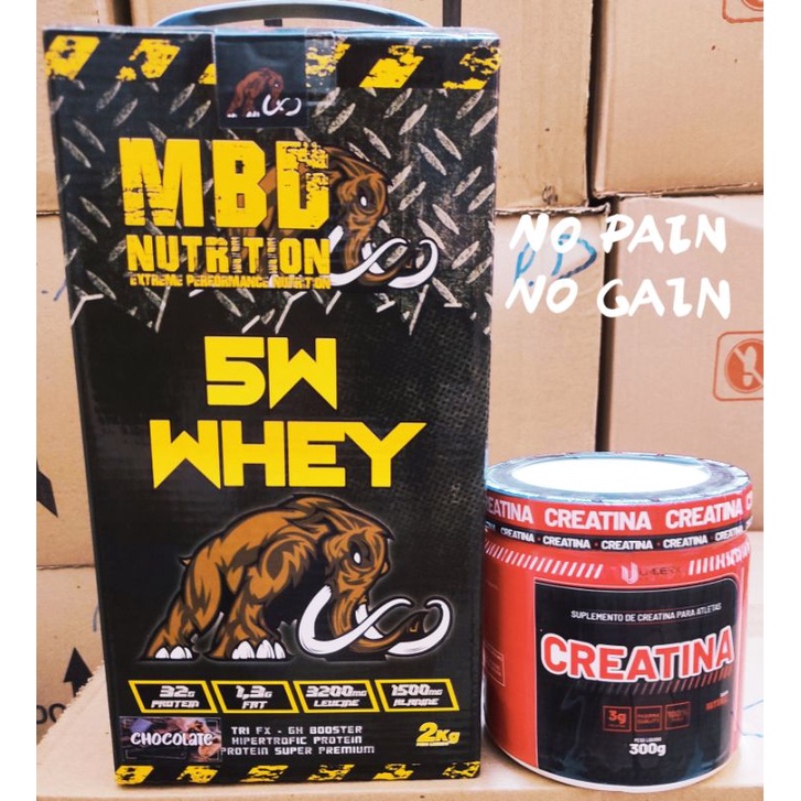 Kit Whey Protein MBD NUTRITION 2kg + 1 Creatina UnderX (PROMOÇÃO)