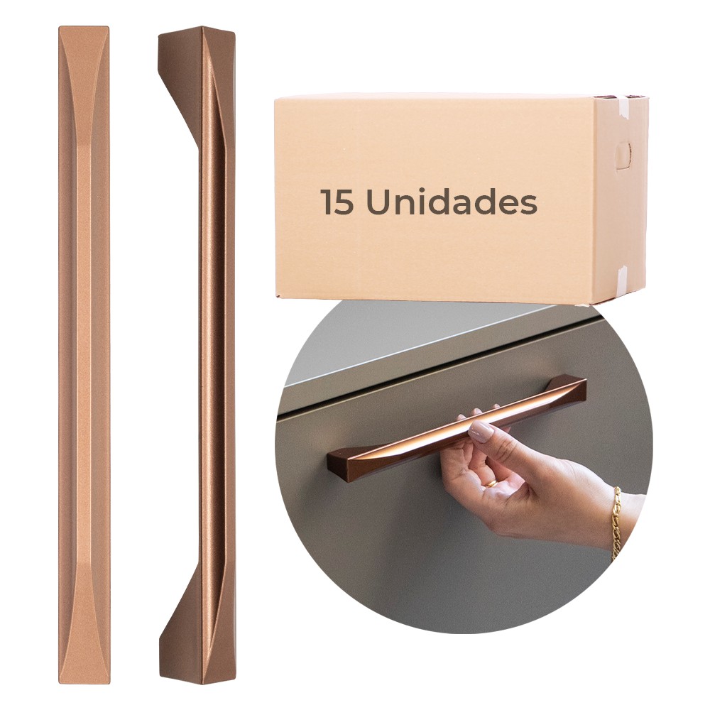 15 Puxadores Para Armario Cozinha Alca Gaveta Brill 192mm