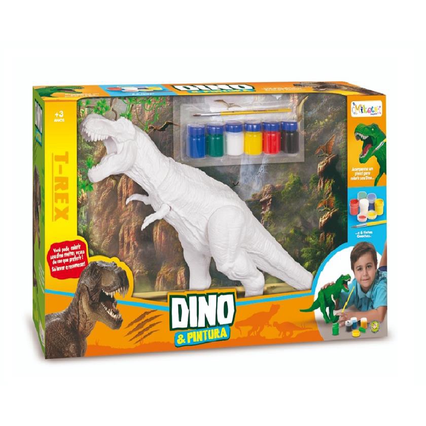 Cabeça do T-Rex Planeta Dinossauro Toyng Luz, Som e Fumaça Amarelo