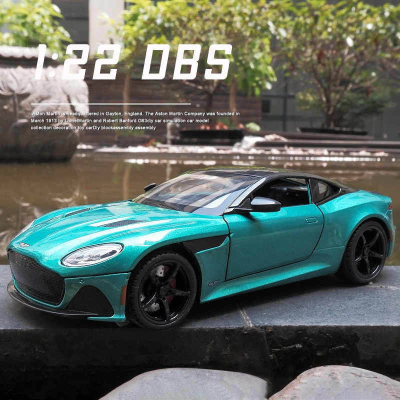 1 : 22 Escala Aston Martin DBS Modelo De Carro Liga Metálica Diecast Som Luz Pull Back Car Lovers Collection Kids Birthday Gift Metal Boys Toys