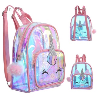 2021 Nova Mochila Transparente De Unicórnio TPU Colorida A laser Para Crianças Meninas Que Saem De Escolar