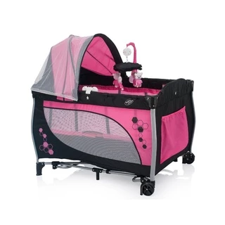 Berço Balanço Portátil Chiqueirinho Cercado Desmontável c/ Mosquiteiro, Trocador, Música e Vibração em Oferta na Shopee