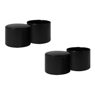 Pé Ponteira Externa Redonda 1 1/4 Pé Cadeira Ou Mesa -12 Pçs