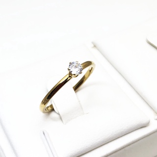Anel Solitario Aliança Aço Inox Banhado a Ouro 18K Noivado Casamento