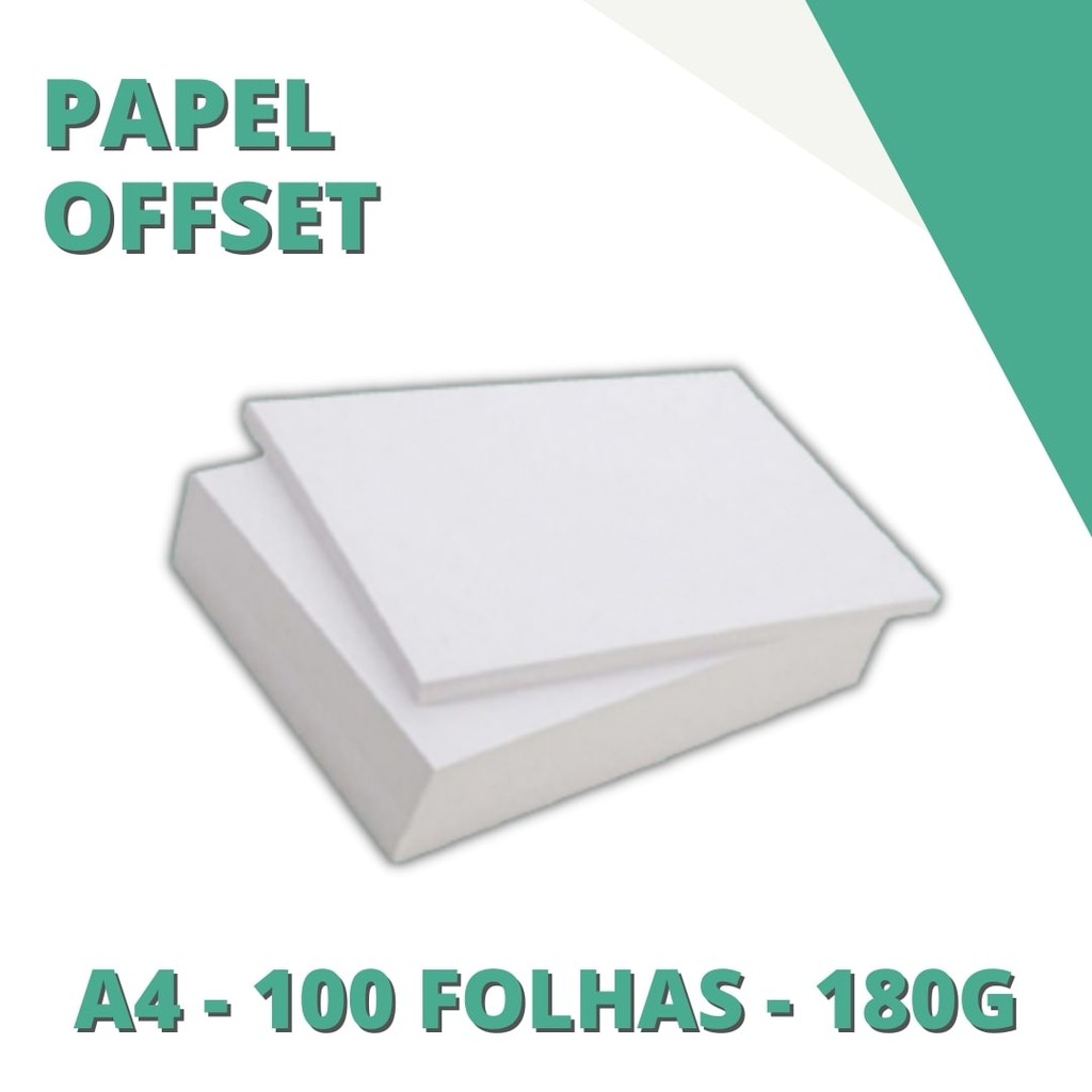 Papel offset 180 gramas 100 folhas A4 | Shopee Brasil