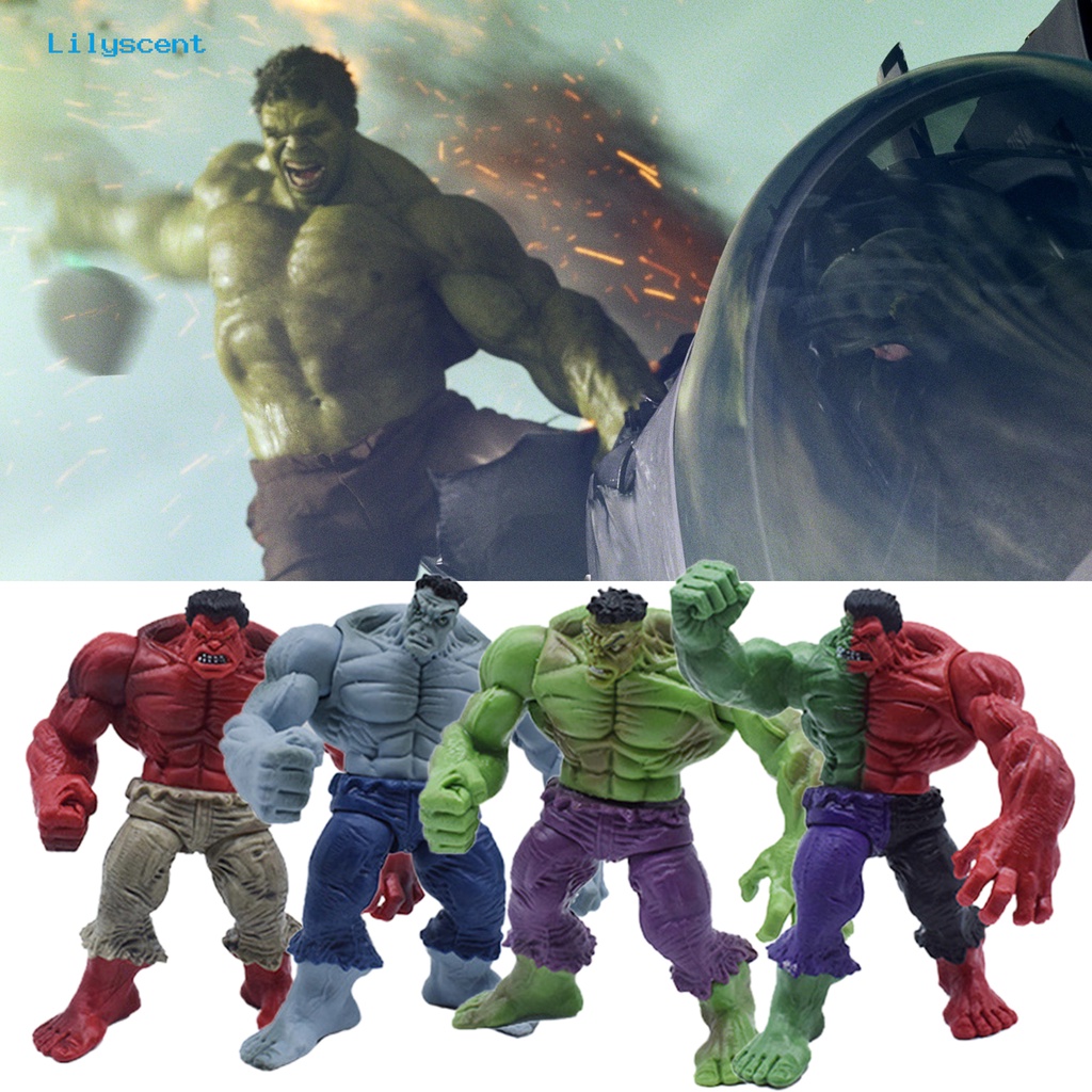 Ly 4pçs Bonecos De Hulk Realista Colecionáveis / Figura De Ação De Longa Duração Marvel / Vingadores / Hulk / Presente De Natal