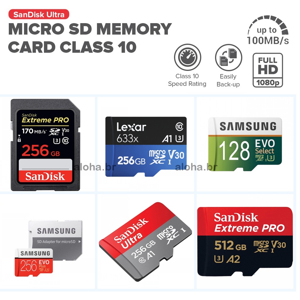 Todos Os Modelos 512GB Cartão De Memória Micro SD 256GB 128GB 64GB 32GB 16GB Classe 10 UHS-1 flash Microsd A1 TF /