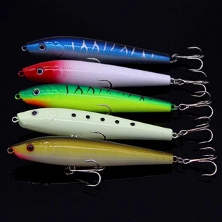 KIT 5 Lápis Isca Artificial Superfície Popper Iscas De Pesca 9.5cm 8.8g