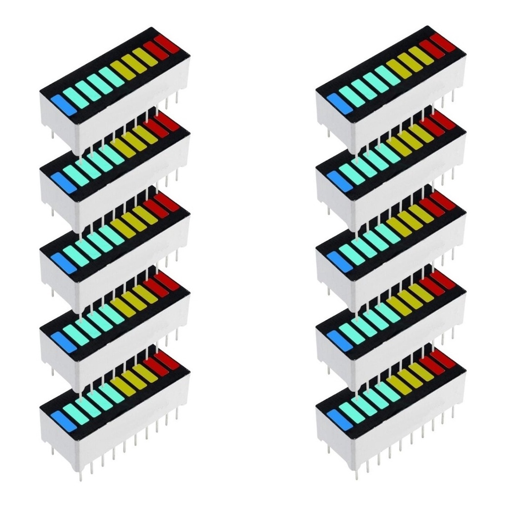 Módulo Display Barra Gráfico De led 10 Segmentos Bargraph KYX-B10BGYR ...