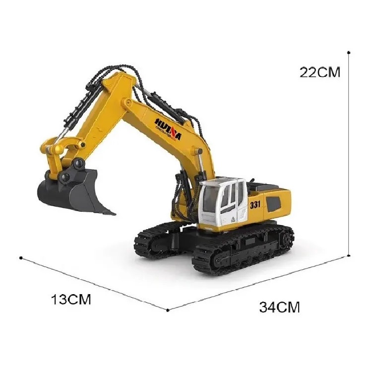 Escavadeira 9 Ch Huina 1331 1/18 Controle Remoto - Pronta entrega