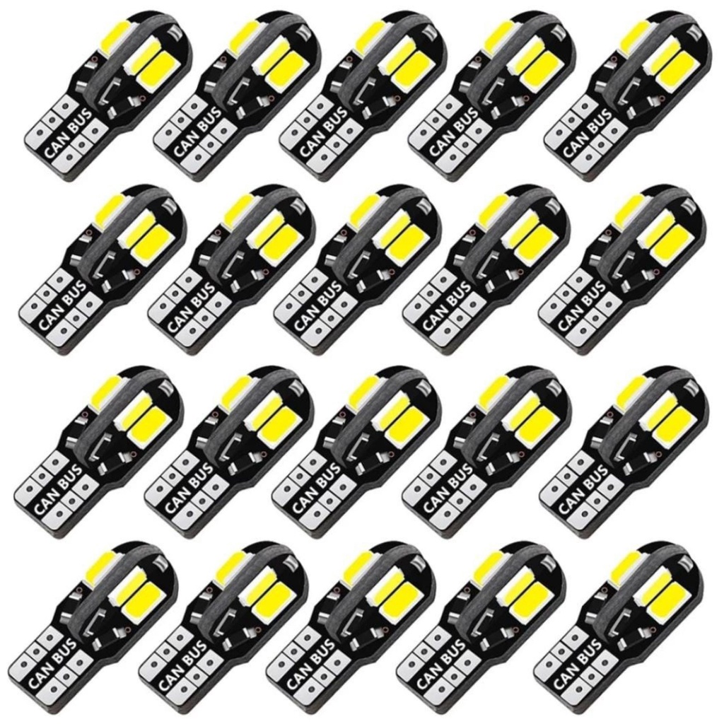 Kit 10 Lâmpadas Led T10 w5w Canbus Canceler 8 Leds Iluminação Farol ...