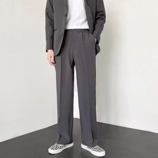 Versão Coreana ​ Calças Masculinas Casuais Cor Lisa Largas Roupa Larga 【 M-3XL 】