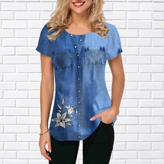 Blusas femininas de verão 2023 camisetas da moda floral verão