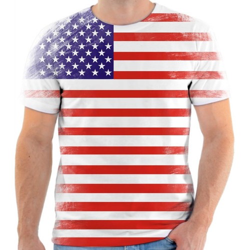 Camiseta, Camisa Eua Estados Unidos Bandeira 1