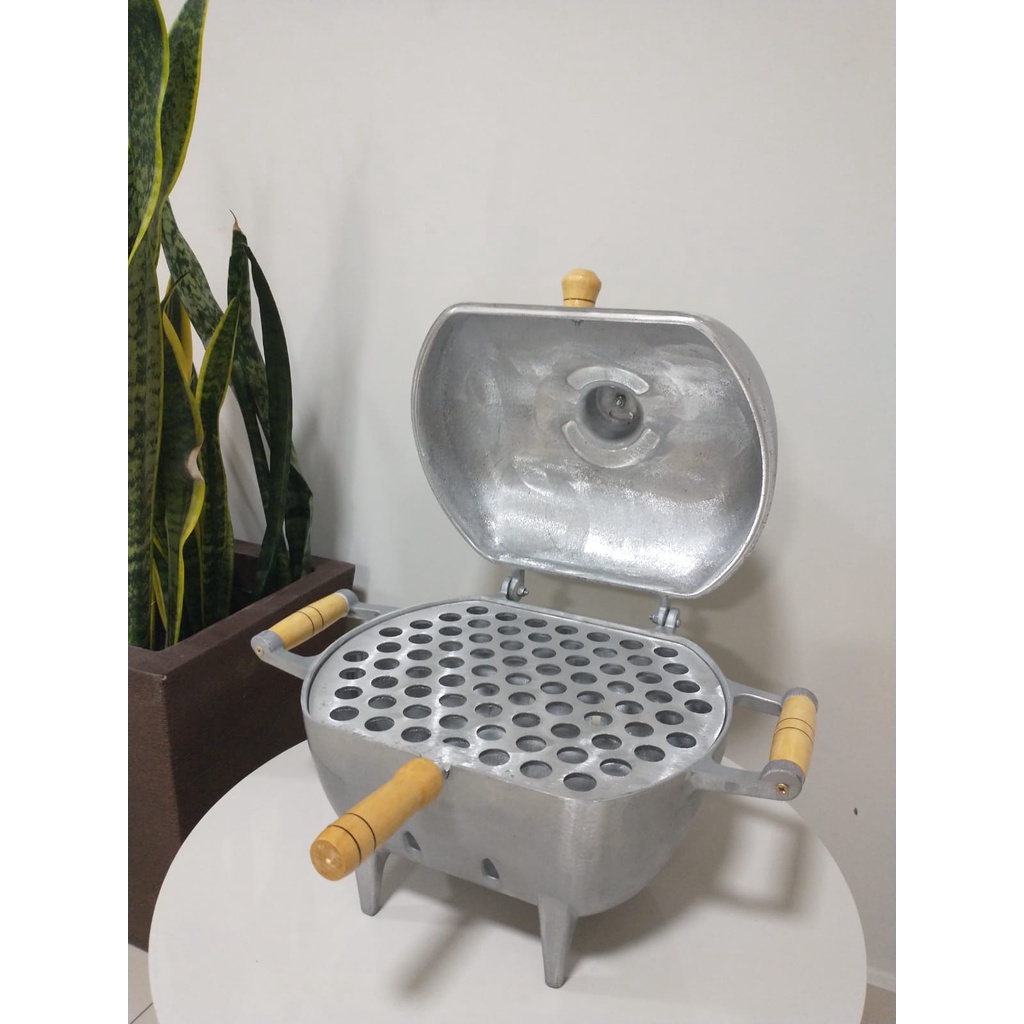 Mini churrasqueira à bafo de alumínio para apartamento Cinza | Shopee ...