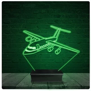 Luminária Abajur Acrílico Led - Jato Embraer Avião 10