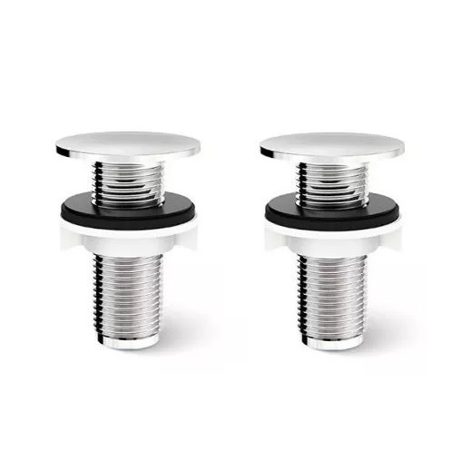 2 Tampa Plug Cromado P/ Furo Em Lavatorio, Bide, Pia, Cuba - Abs plastico cromado