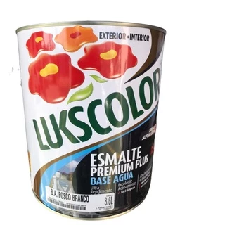 Tinta Esmalte Branco Fosco Base de Água 3,6 litros - Lukscolor