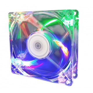 Cooler Fan Gamer 80mm 8cm Com Led Rbg Colorido Fixo Para Gabinete Cpu