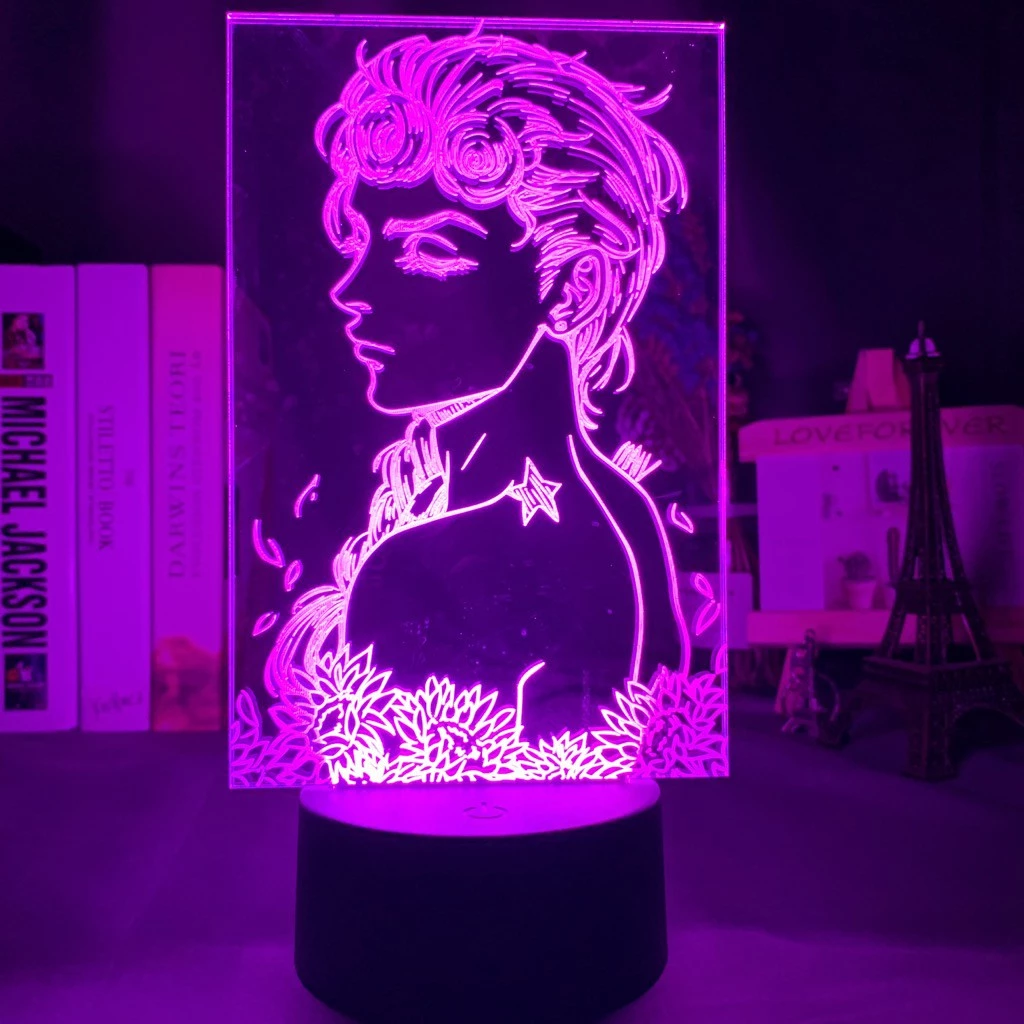 Anime Jojo Bizarre Adventure Art Gadget Figure Lâmpada Led Noturna Jagermeister 16