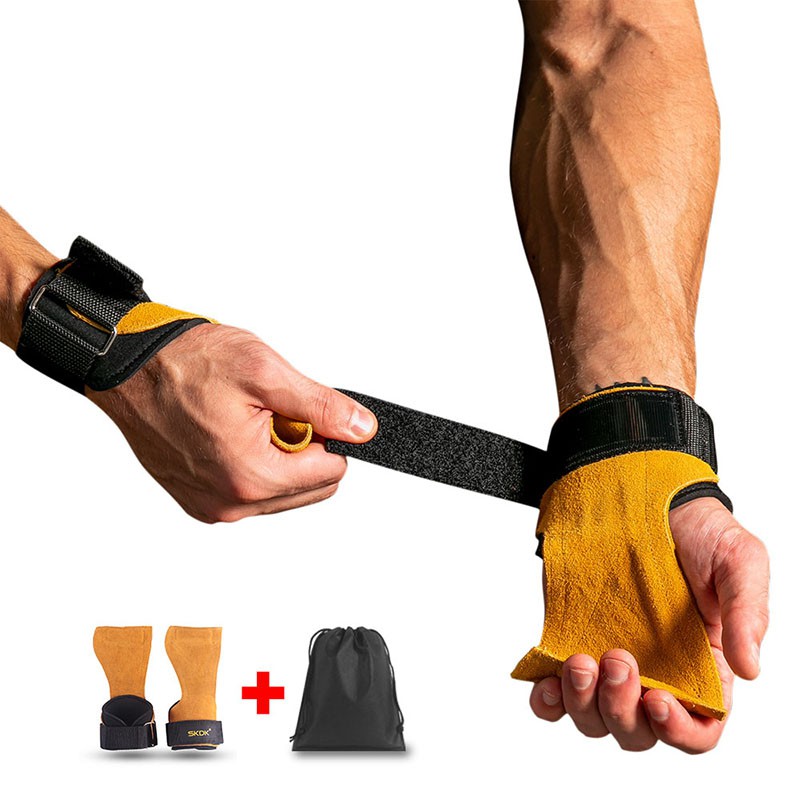 1luvas De Ginástica De Pele De Vaca Luvas Anti-Skid Gym Fitness Crossfit Trainining