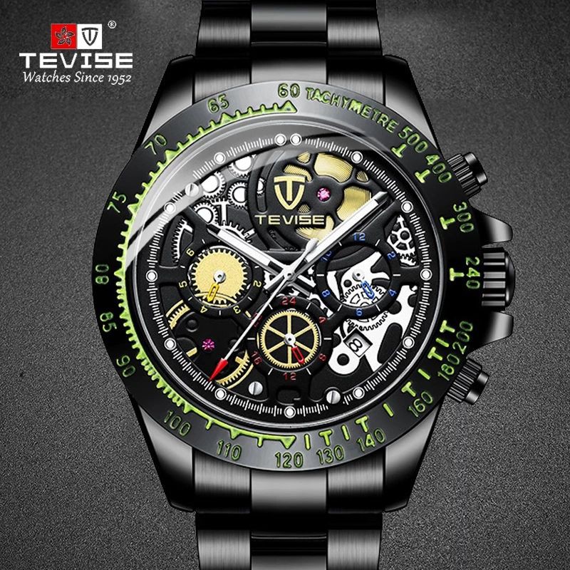 Relogio masculino tevise dourado automatico inox T863 Shopee Brasil