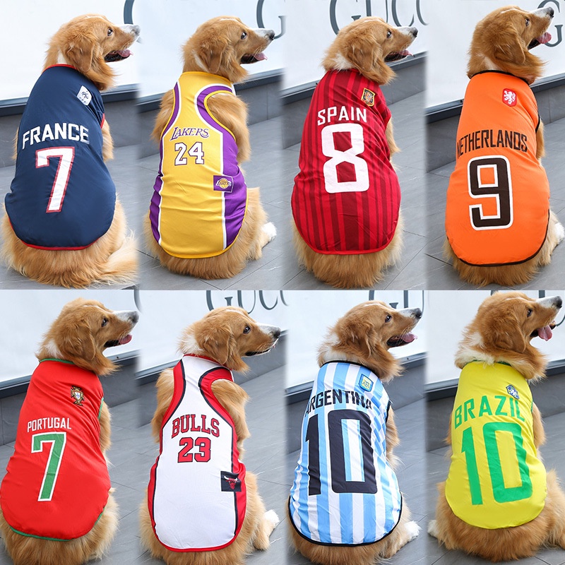 Primavera E Verão Grande , Médio Small Cães Gatos Pet Malha Colete Copa Do Mundo Roupas De Basquete